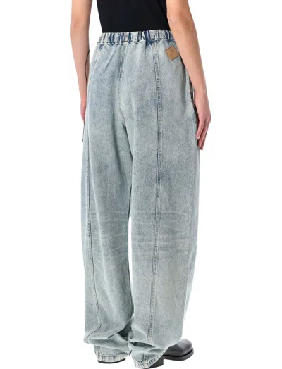 Haikure Angel Elastic Waist Jeans Back Pockets In Green