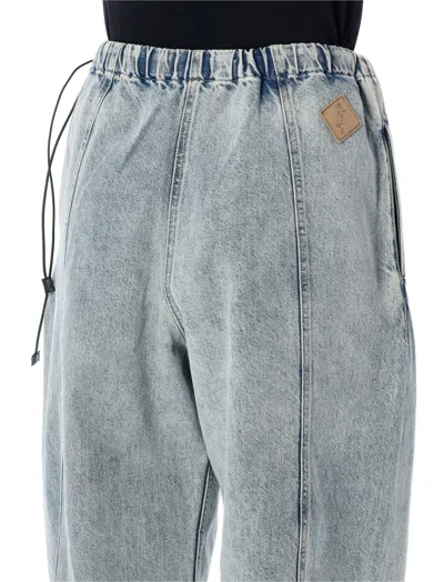 Haikure Angel Elastic Waist Jeans Back Pockets In Green