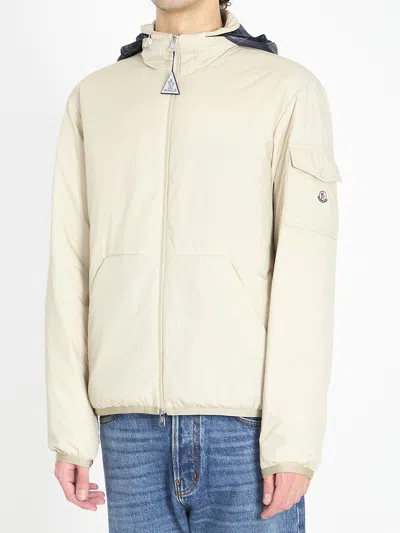 Moncler Beige Logo Patch Jacket In White