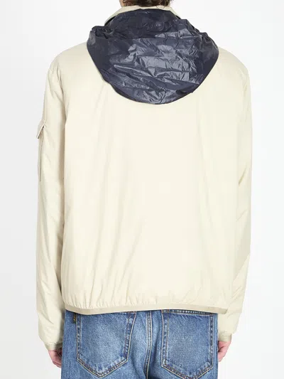 Moncler Beige Logo Patch Jacket In White
