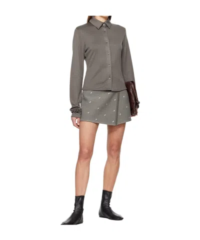 Rier Polar Wool Shirt In Brown