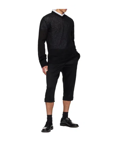Rier Ribbed Knit V-neck Sweater In Black