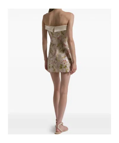 Alberta Ferretti Printed Sequin-embellished Strapless Mini Dress In Multi