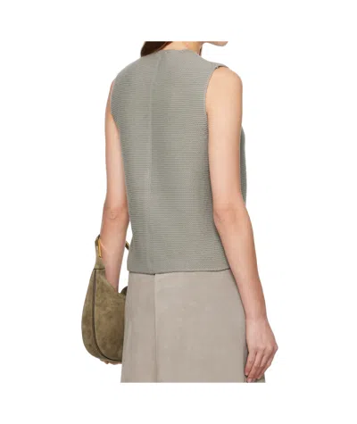 Rier Tyrolean Gilet Wool Sleeveless Cardigan In Gray