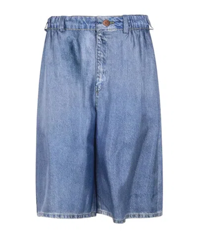 Pierre-louis Mascia Denim Shorts With Belt Loops In Blue