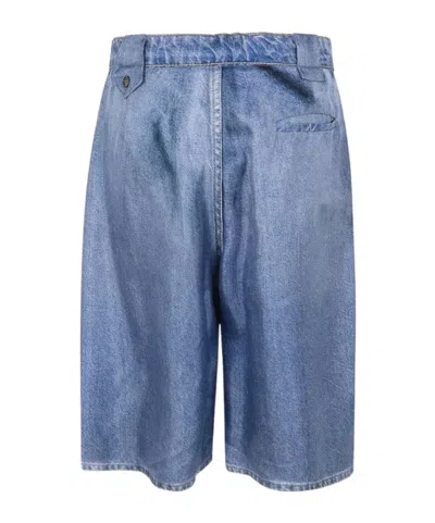 Pierre-louis Mascia Denim Shorts With Belt Loops In Blue