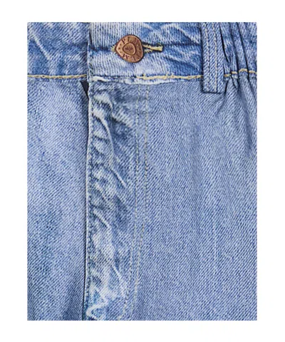 Pierre-louis Mascia Denim Shorts With Belt Loops In Blue