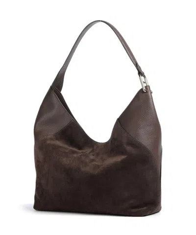 Furla Logo Lettering Large Hobo Shoulder Bag In Brown