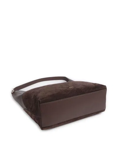 Furla Logo Lettering Large Hobo Shoulder Bag In Brown