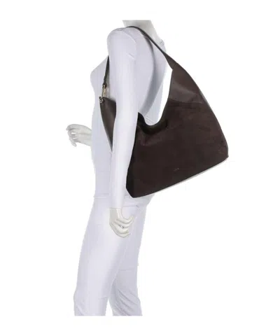 Furla Logo Lettering Large Hobo Shoulder Bag In Brown