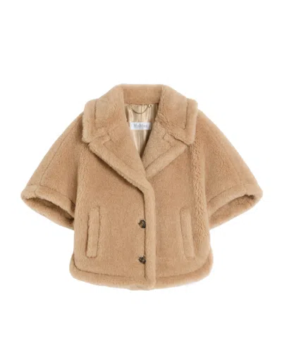 Max Mara Alpaca And Cashmere Blend Teddy Bear Shawl In Nude