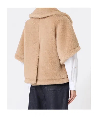 Max Mara Alpaca And Cashmere Blend Teddy Bear Shawl In Nude