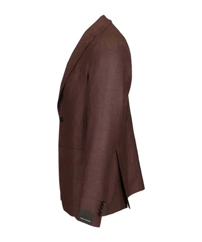 Tagliatore Montecarlo 51 Seta 49 Lana Jackets Bordeaux In Brown