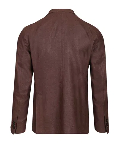 Tagliatore Montecarlo 51 Seta 49 Lana Jackets Bordeaux In Brown