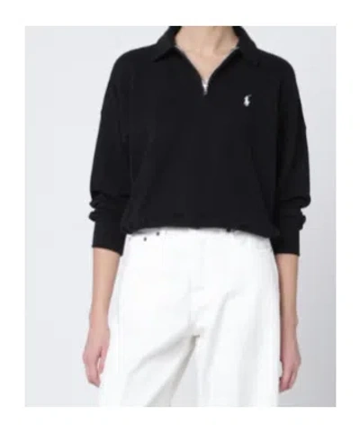 Polo Ralph Lauren Long-sleeved Zip-up Sweatshirt In Black