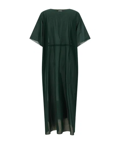 Eres Batwing Sleeve Drawstring Volier Midi Dress In Green