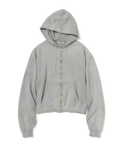 Auralee Product Dyed Pima Light Sweat Zip Parka In Gray