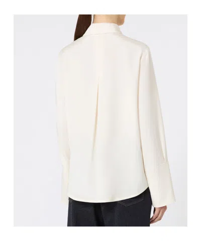Max Mara Silk Crepe De Chine Shirt In White