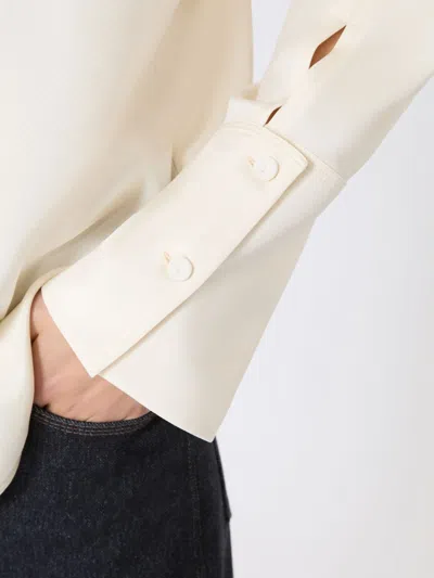 Max Mara Silk Crepe De Chine Shirt In White