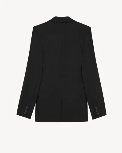 Saint Laurent Wool Single-breasted Jacket In Black