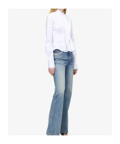 Alexander Mcqueen Cotton Pleated Blouse In White