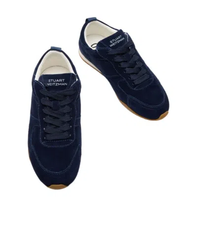 Stuart Weitzman Scout Lace-up Sneakers In Blue