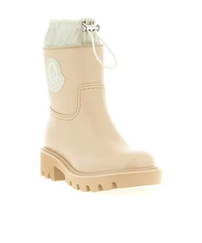 Moncler Kickstream Drawstring Logo-patch Rain Boots In Neutral