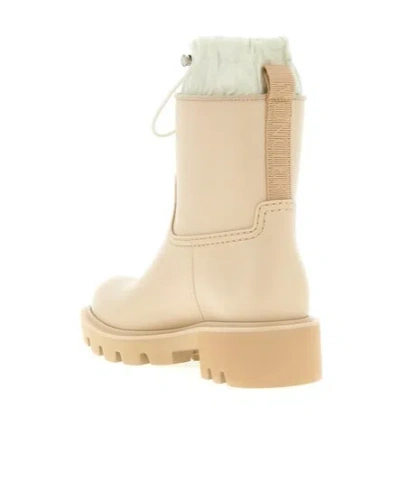 Moncler Kickstream Drawstring Logo-patch Rain Boots In Neutral