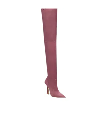 Stuart Weitzman Ultravinnie Pointed-toe Over-the-knee Boots In Pink