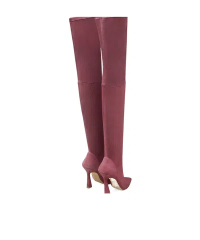 Stuart Weitzman Ultravinnie Pointed-toe Over-the-knee Boots In Pink