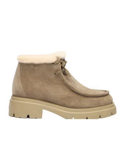 Stuart Weitzman Hudson Shearling Boots In Nude