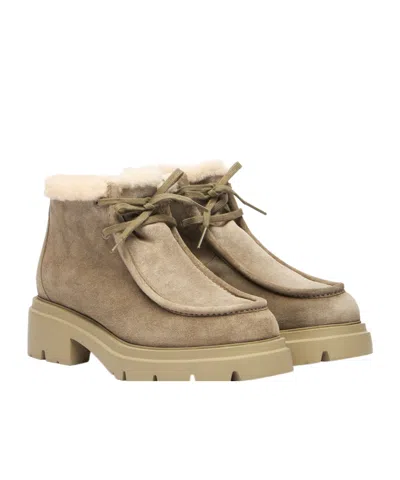 Stuart Weitzman Hudson Shearling Boots In Nude