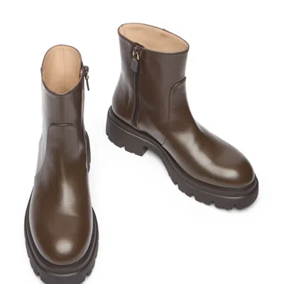 Stuart Weitzman Hudson Lite Zip Bootie In Brown