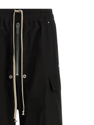 Rick Owens Cargobelas Drawstring Elasticated Trousers In Black
