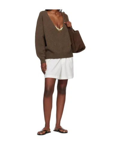 Baserange Soar V-neck Sweater In Brown