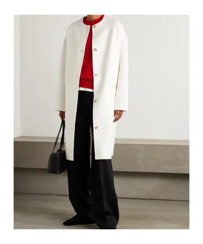 Loulou De Saison Long-sleeved Coat In White