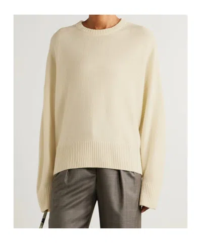 Loulou De Saison Anton Oversized Embroidered Cashmere Sweater In Neutral