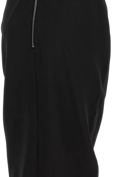 Rick Owens Amphora Prong Wool Grain De Poudre Gown In Black