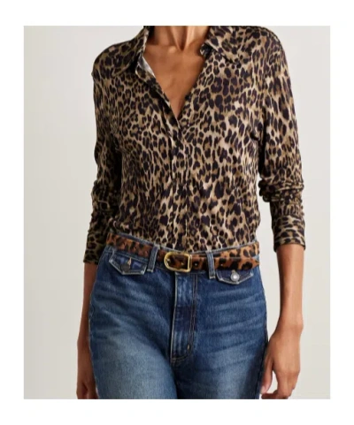 Nili Lotan Long Sleeve Shirt In Brown