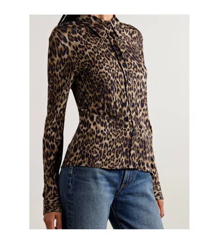 Nili Lotan Long Sleeve Shirt In Brown