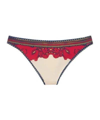 La Doublej Print Bikini Bottom In White