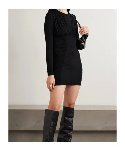 Agolde Long Sleeve Dress In Black