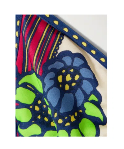 La Doublej Tie-detail Floral Bikini Top In Multi