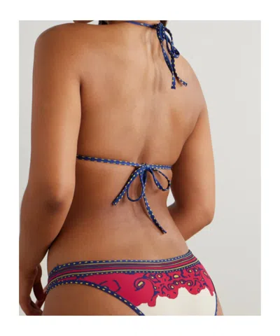 La Doublej Tie-detail Floral Bikini Top In Multi