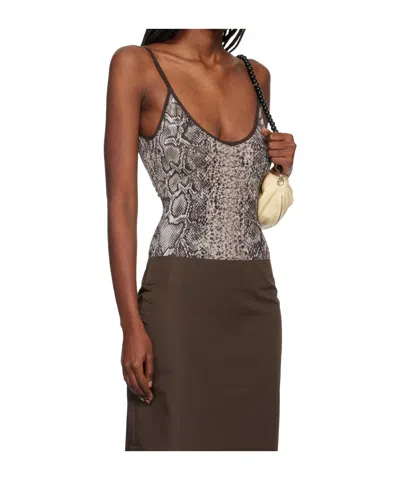 Baserange Brown Serra Bodysuit In Brown