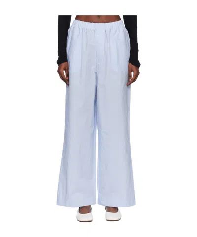 Baserange Striped Trousers In Blue