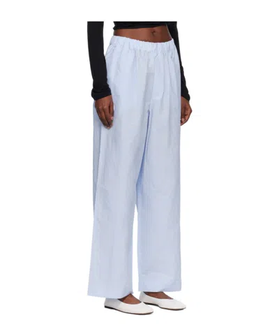 Baserange Striped Trousers In Blue