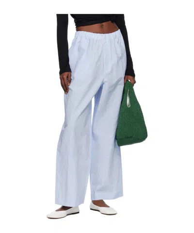 Baserange Striped Trousers In Blue