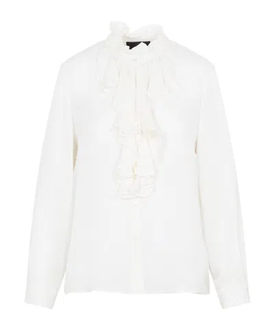 Nili Lotan Ruffle-trim Detail Shirt In White