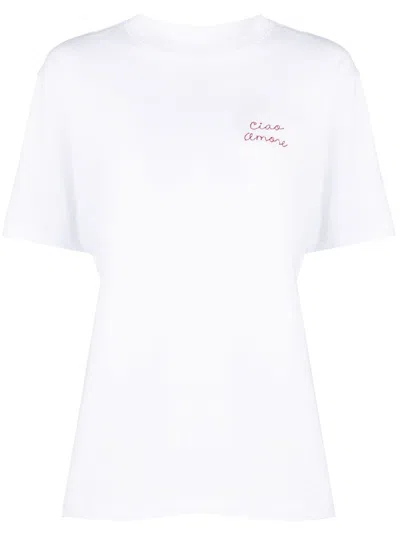 Giada Benincasa Embroidered Cotton T-shirt In White